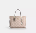 COACH Mollie Tote Bag 25 In Signature Canvas - Sand/Chalk image
