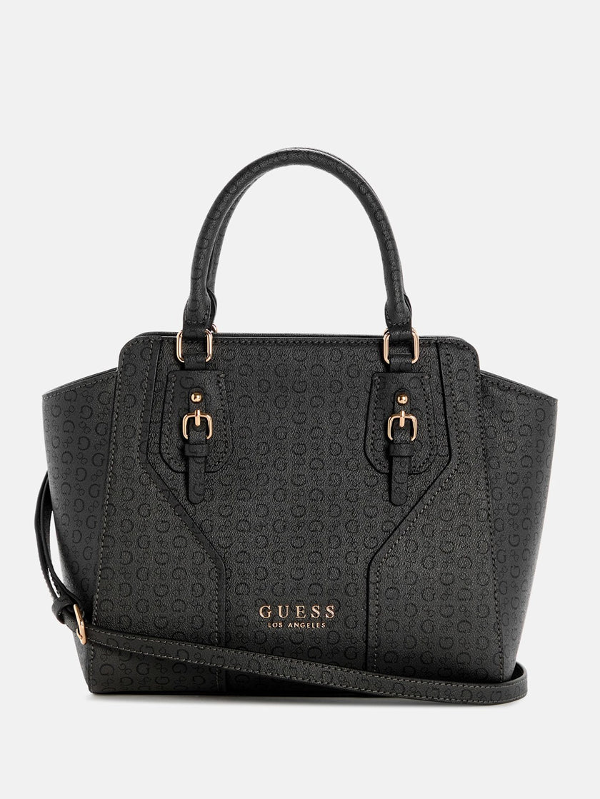 Guess Gemma Logo Satchel - Black image 0