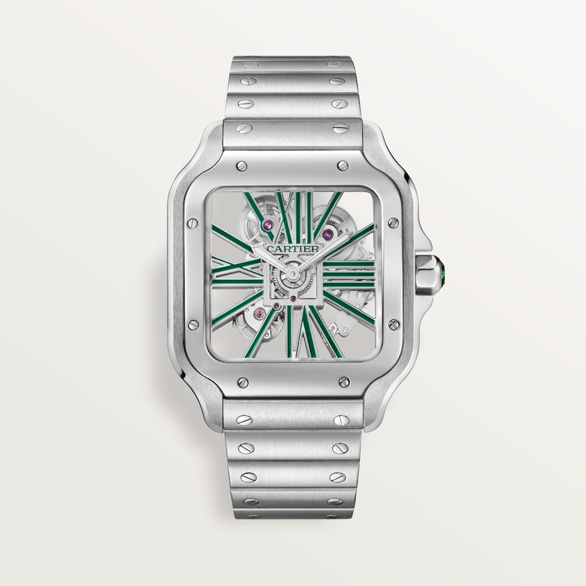 Brand New Santos De Cartier Skeleton Watch CRWHSA0028 at HauteBook.com. Best prices in US, EU, UK & India. Lifetime Authenticity Guarantee. All India Delivery. Trusted by India's Top 1%.