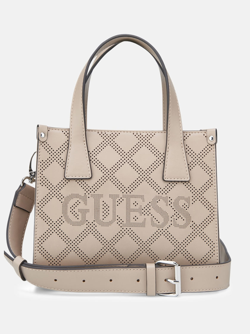 Guess Forber Perforated Logo Mini Tote - Beige image 0