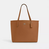 COACH City Tote Bag In Signature Canvas - pebbled leather/Silver/Light Saddle image