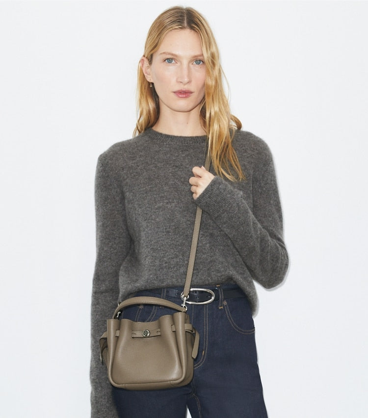 TORY BURCH Mini Romy Bucket Bag - Wild Mushroom image 1