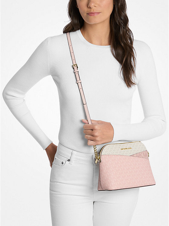 MICHAEL KORS  Jet Set Travel Medium Color-Block Signature Logo Crossbody Bag - Powder Blush image 1