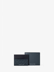 MICHAEL KORS Pebbled Leather Billfold Wallet and Signature Logo Card Case Gift Set - Admrl/plblue image 3