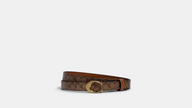 COACH Signature Buckle Belt, 18 Mm - Khaki Saddle - LARGE image
