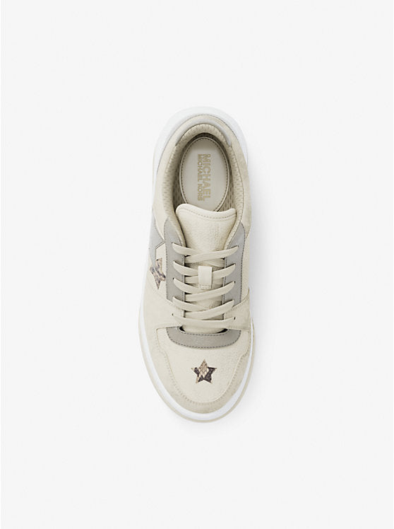 MICHAEL KORS Lexi Embellished Mixed-Media Sneaker image 2