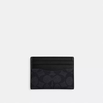 Coach Slim Id Card Case In Signature Canvas - Charcoal/Black image 0