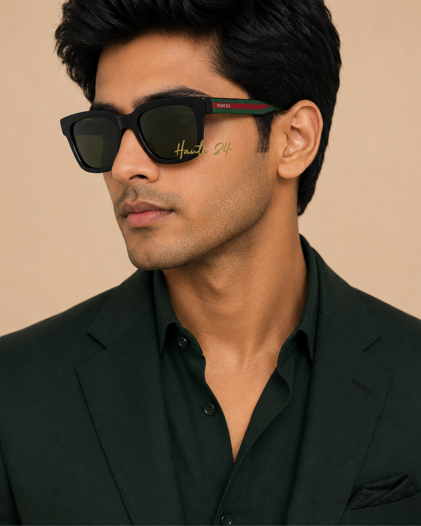 GUCCI Green Square Men's Sunglasses