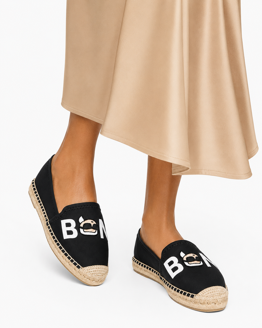 KARL LAGERFELD BONJOUR MICHAELA SLIP-ON FLAT ESPADRILLE