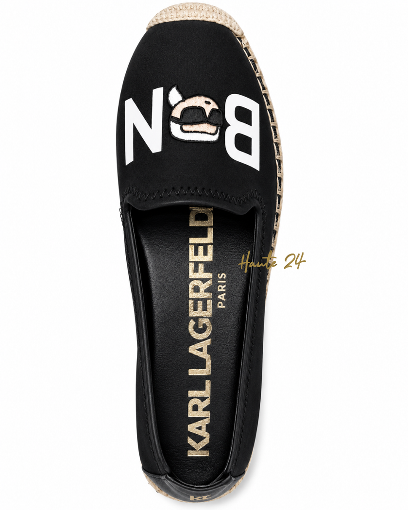 KARL LAGERFELD BONJOUR MICHAELA SLIP-ON FLAT ESPADRILLE