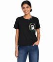 KARL LAGERFELD Cropped Cotton Jersey Choupette Floral Tee