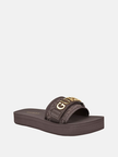 GUESS Peers Logo Slide Sandals - Brown image 0