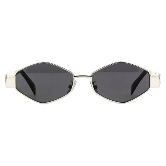 [AT DELHI] CELINE Triomphe Metal 02 Sunglasses In Metal CL 40254U 28A 54 - Silver image 1