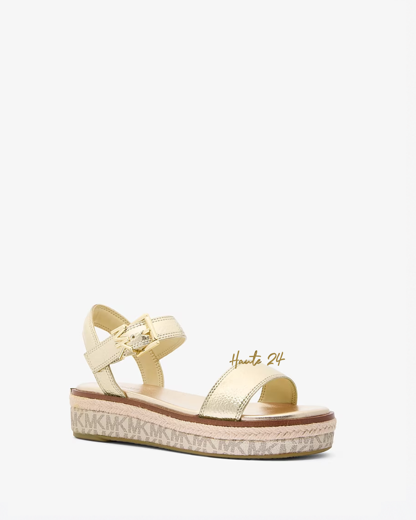 MICHAEL KORS Richie Metallic Platform Espadrille Sandal