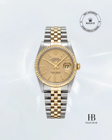 [Store Display] ROLEX Datejust Champagne Tapestry Jubilee Yellow Gold Stainless Steel 36 mm