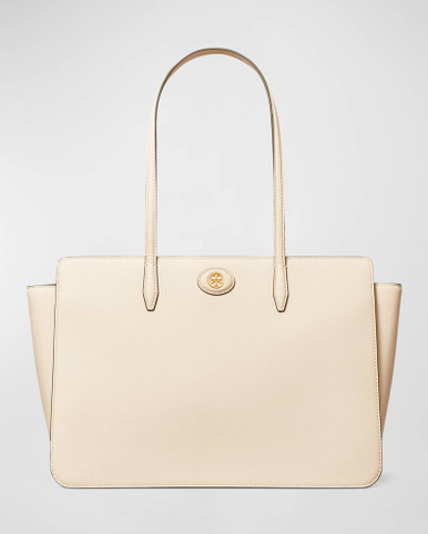 TORY BURCH Robinson Pebbled Tote -  New Cream image 0