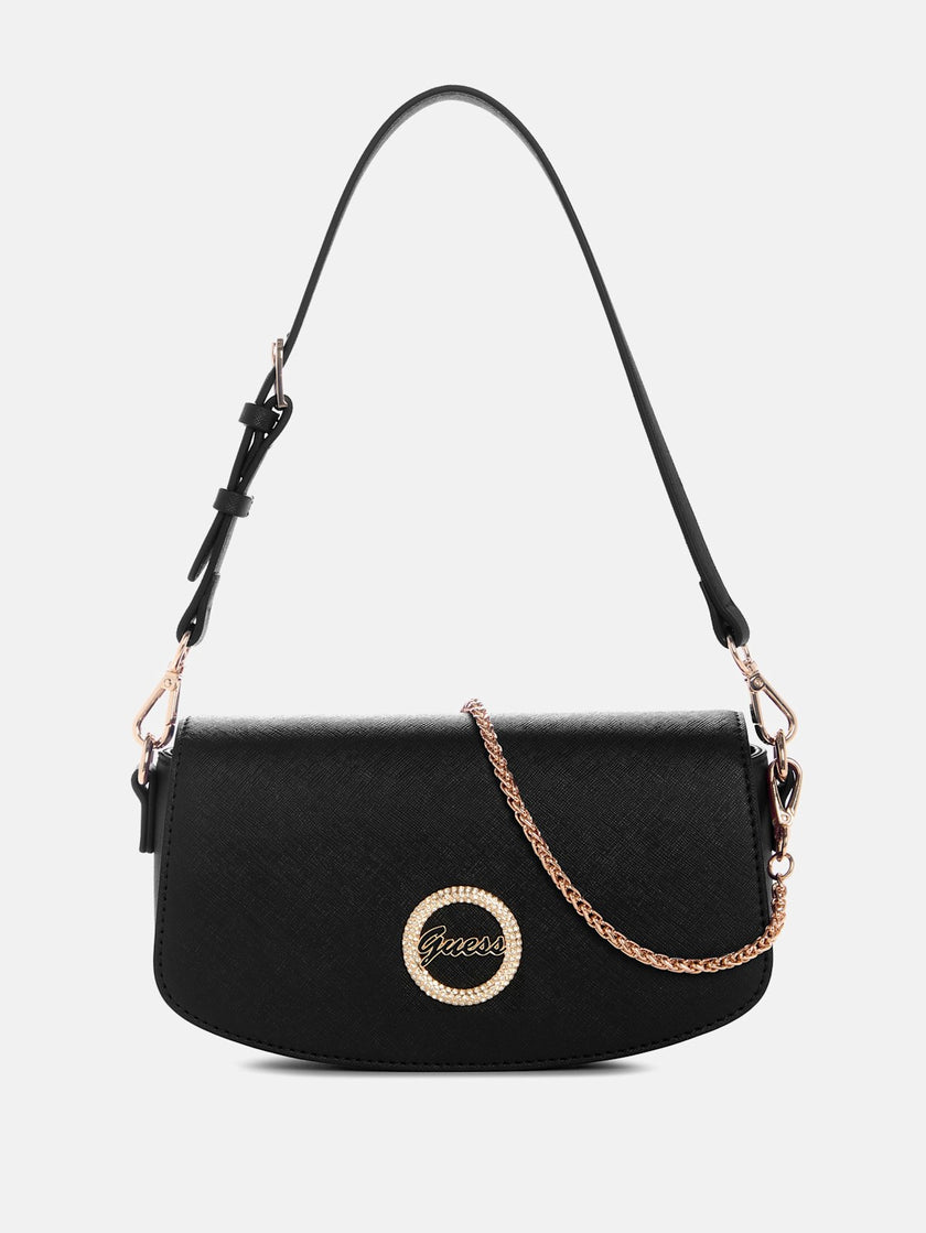 Guess Lumina Saffiano Shoulder Bag - Black image 0