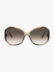 SALVATORE FERRAGAMO  Salvatore Brown Butterfly Ladies Sunglasses (Arriving In Delhi) image 0