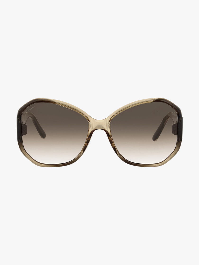 SALVATORE FERRAGAMO  Salvatore Brown Butterfly Ladies Sunglasses (Arriving In Delhi) image 0