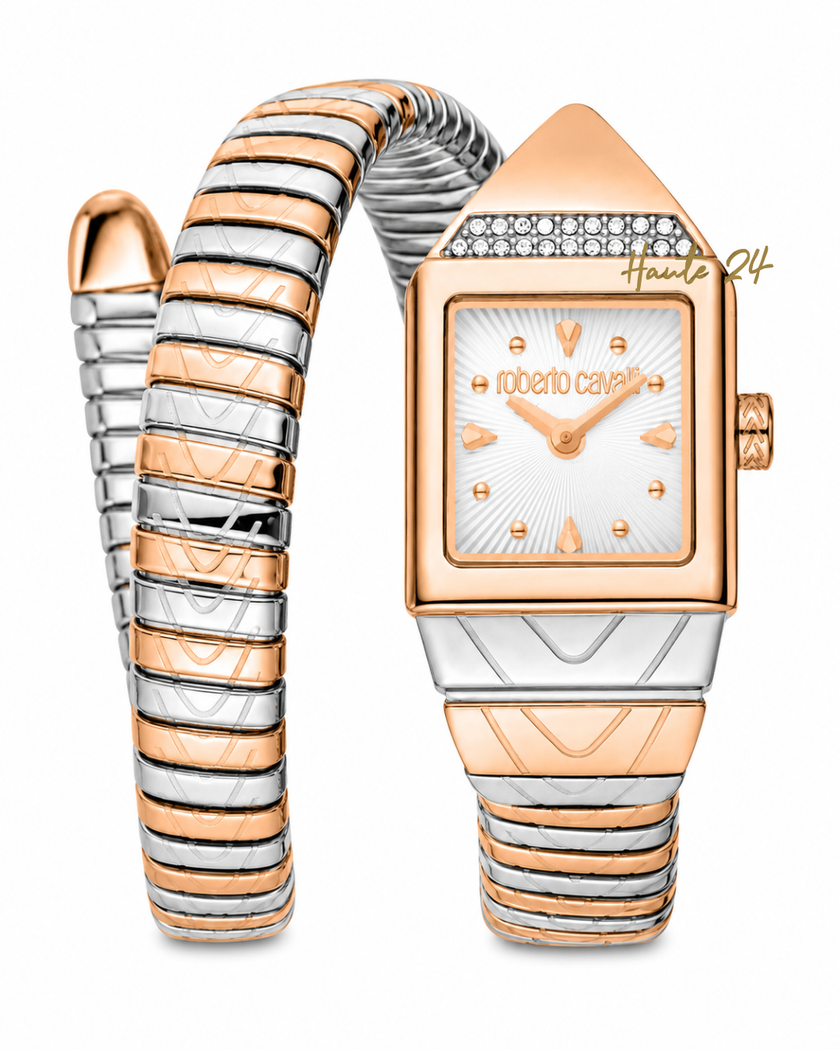 ROBERTO CAVALLI Snake Core Silver-tone Dial Ladies Watch