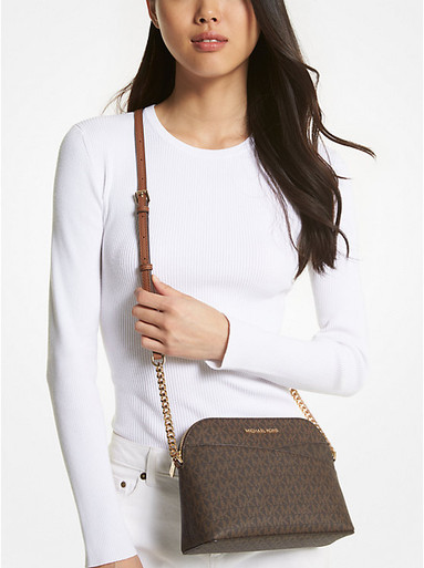 [AT DELHI] MICHAEL KORS Jet Set Travel Medium Logo Dome Crossbody Bag - Brown image 2