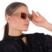 SALVATORE FERRAGAMO Salvatore Brown Irregular Ladies Sunglasses (Arriving In Delhi) image 1