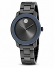 MOVADO Bold Grey Metallic Grey ion-Plated Steel Swarovski Crystals Ladies Watch