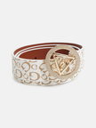 GUESS Sparkle Buckle Logo Belt - White image 1