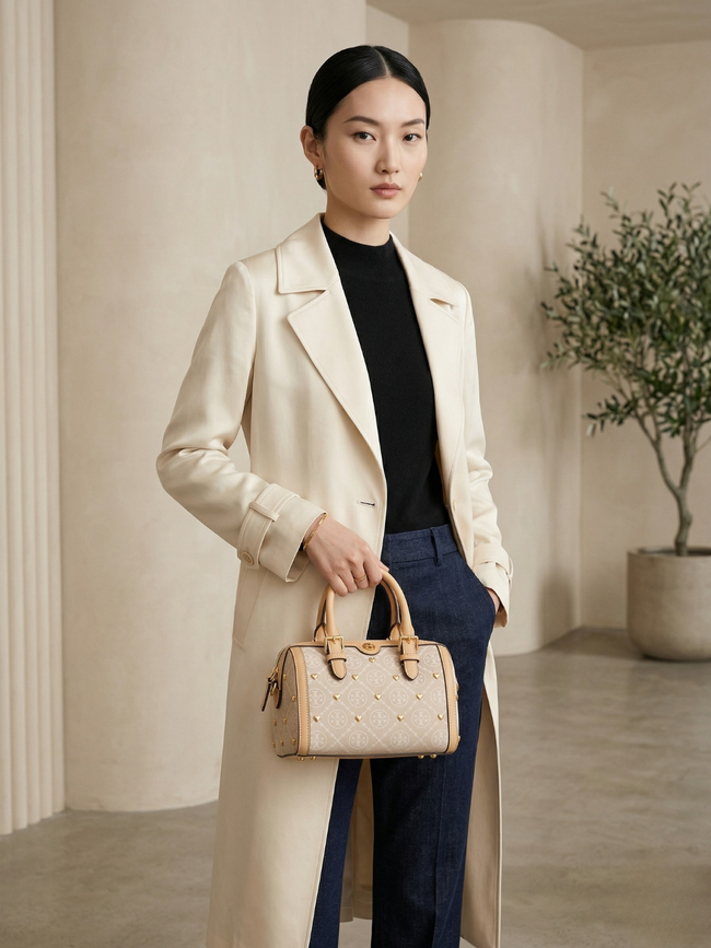 [AT DELHI] TORY BURCH T Monogram Embellished Petite Barrel Bag image 1