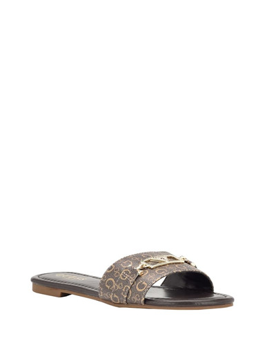 GUESS Lures Logo Slides - Light Brown (@Delhi Studio) image 3