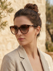 SALVATORE FERRAGAMO Brown Gradient Cat Eye Ladies Sunglasses (Arriving In Delhi) image 1