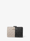 MICHAEL KORS Jet Set Medium Two-Tone Logo Wallet - Black Combo image 2