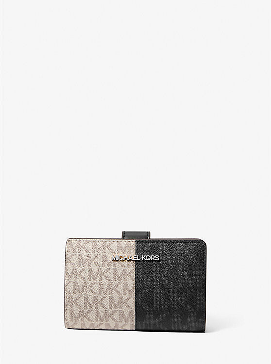 MICHAEL KORS Jet Set Medium Two-Tone Logo Wallet - Black Combo image 2