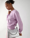 KATE SPADE Margot Metallic Croc Embossed Convertible Shoulder Bag - Silver image 1