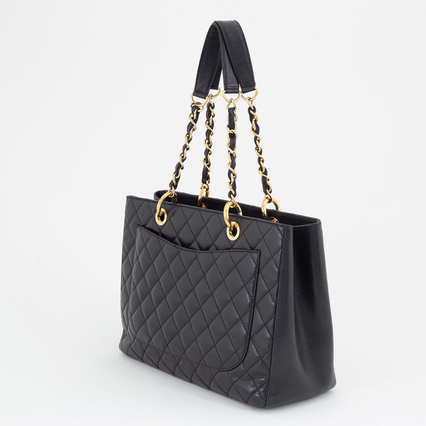 CHANEL GST Black Caviar Gold Hardware