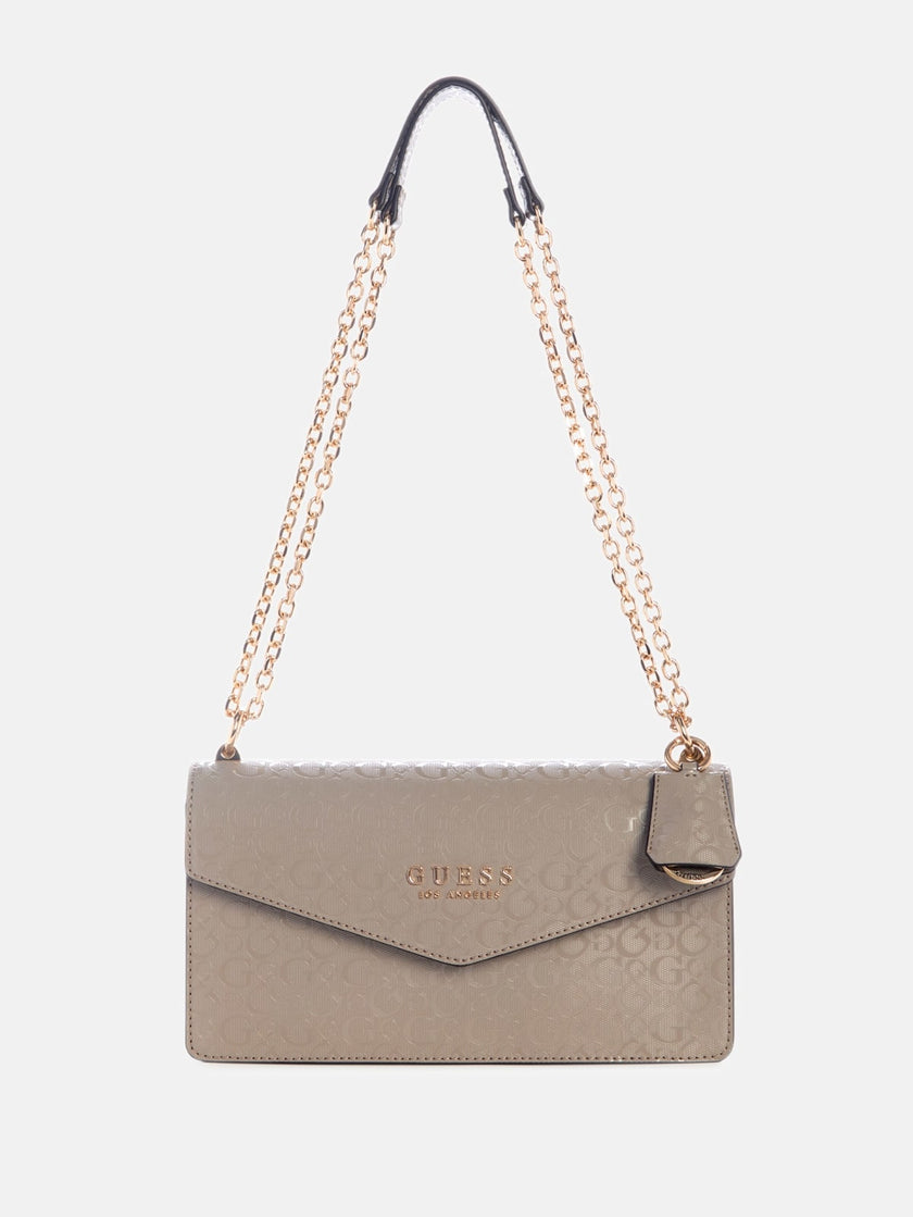 Guess Kiran Logo Shine Convertible Crossbody - Gray image 0