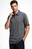 BURBERRY Polo Shirt With Check Collar - Grey (@Delhi Studio) image 0