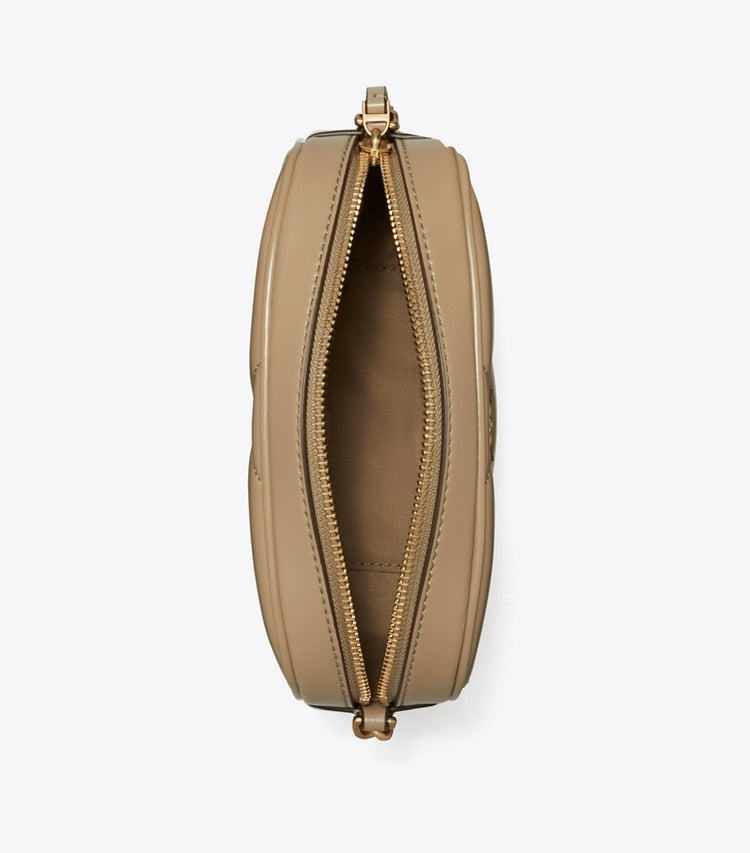 TORY BURCH Kira Diamond Quilt Camera Bag - Taupe Oak image 3