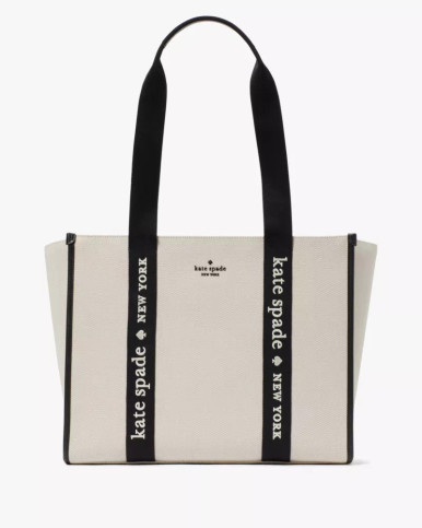 Kate Spade Kip Canvas Large Tote - Natural Multi ( Arriving In Delhi ) image 4
