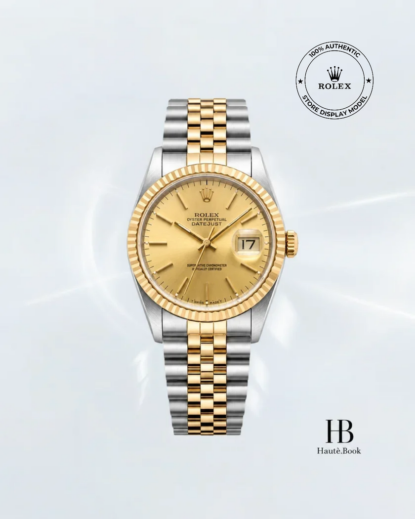 [Store Display] ROLEX Datejust Champagne Jubilee Yellow Gold Stainless Steel 36 mm