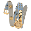 VERSACE Medusa Lock Icon Quartz White Dial Blue Leather Strap Watch image 0