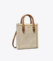 TORY BURCH Mini T Monogram Tote - Ivory image 1