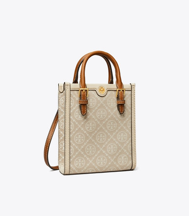 TORY BURCH Mini T Monogram Tote - Ivory image 1