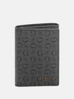 Guess Allover Logo Trifold Wallet - Black image 0