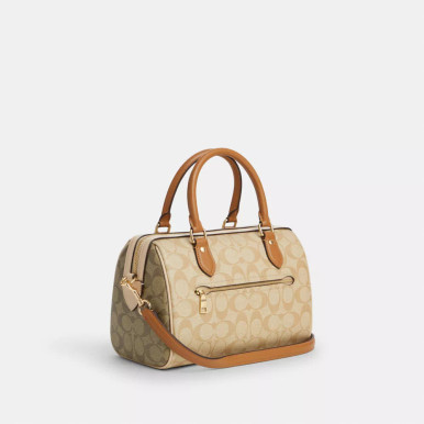COACH Rowan Satchel Bag In Signature Canvas - Light Khaki Khaki Multi image 1