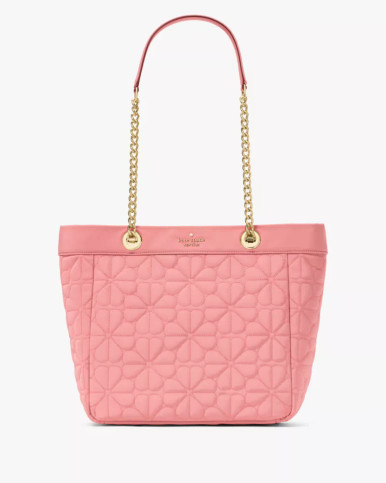 KATE SPADE Spade Flower Quilted Fabric Medium Tote - Terracotta Tile image 0