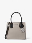 MICHAEL KORS Mercer Medium Pebbled Leather Crossbody Bag - Pearl Grey/black image 2