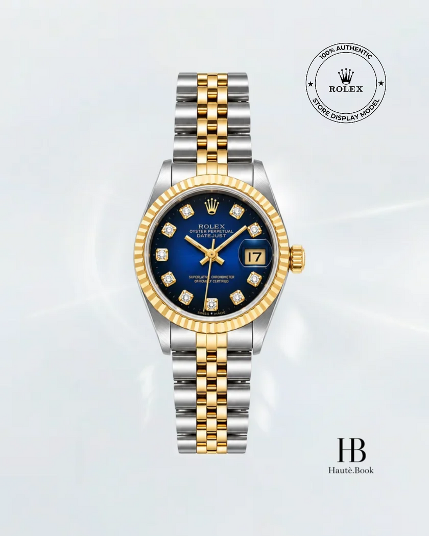 [Store Display] ROLEX Datejust Blue Gradient Diamond Jubilee Yellow Gold Stainless Steel 26 mm