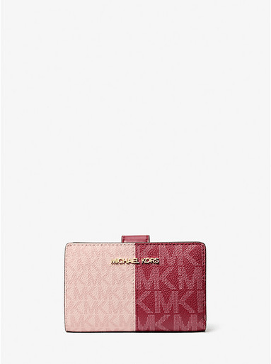 MICHAEL KORS Jet Set Medium Two-Tone Logo Wallet - Cherry Multi image 0