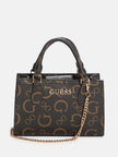 Guess Eldoria Enlarged Logo Mini Satchel - Brown image 0